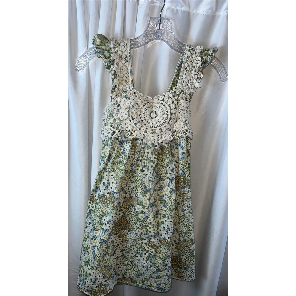 Bonnie Jean Hayden Girls Crochet Floral Sundress Size 12 Multicolor Bohemian